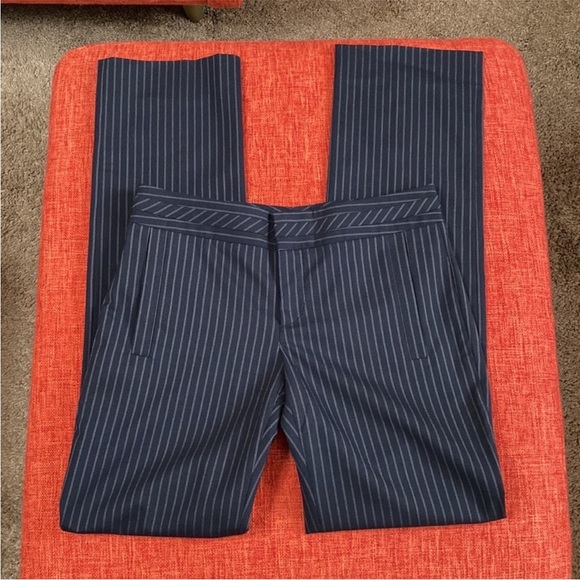 Gucci Pants - GUCCI Italy Navy Blue Pinstripe Wool Trouser Pants